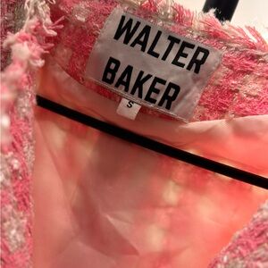 Walter Baker Women's Pink & White Katie Knit Jacket Size S